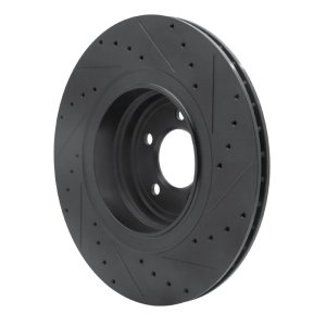 BMW ALPINA B7 Brake Rotor (1) - Rear Left - R1 Concepts - Drilled & Slotted - Black - `07-`08